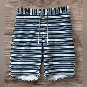Like new! Men’s Johnnie-O Swim Trunks SZ M Blue & White Stripes
